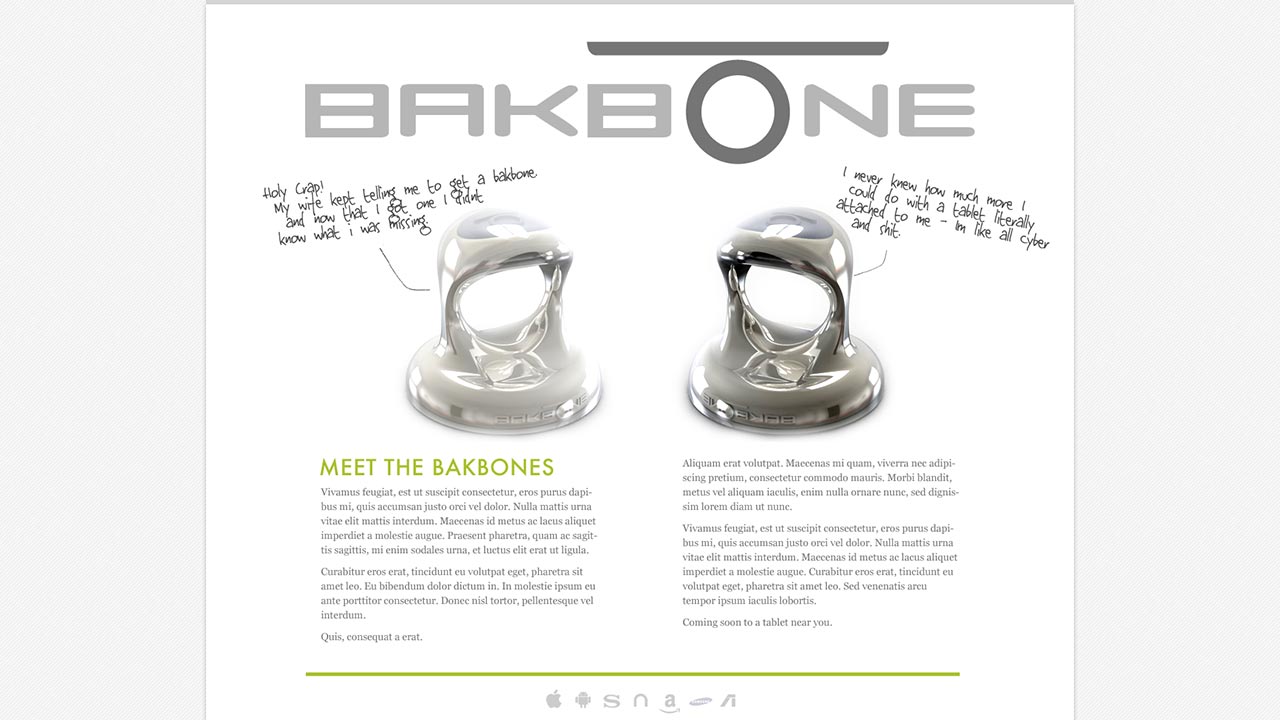 www.thebakbone.com landing page design