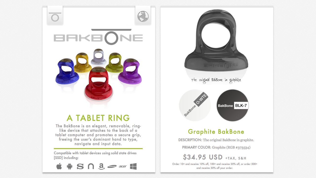 www.thebakbone.com mobile home and product browser
